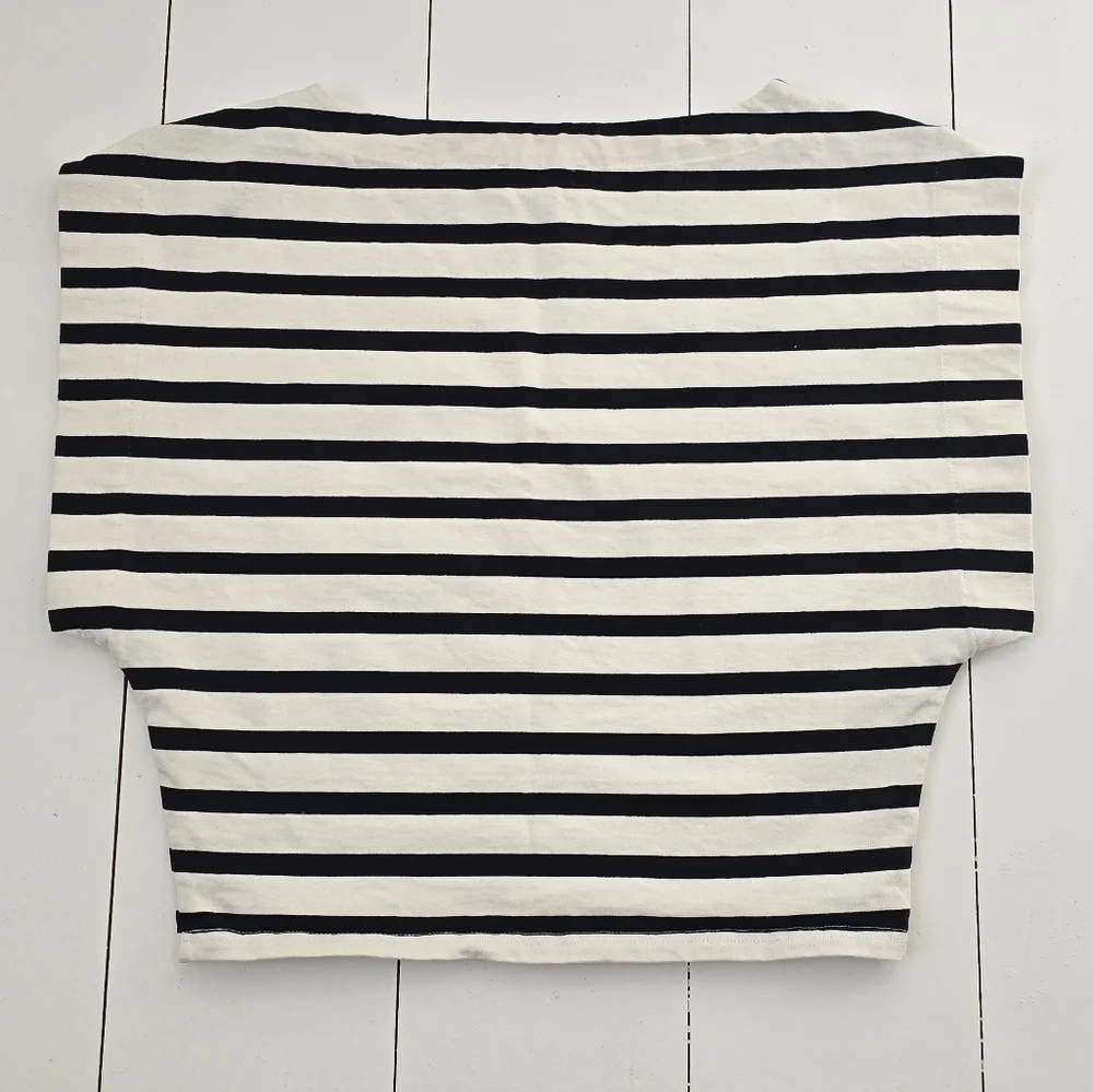 J.Crew Boatneck Muscle T-Shirt in Stripe Mariner 100% Cotton Small